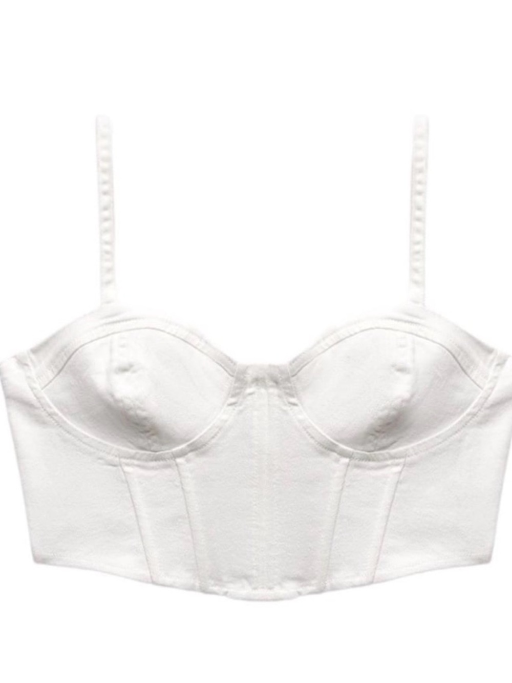 Zara Denim corset top in white